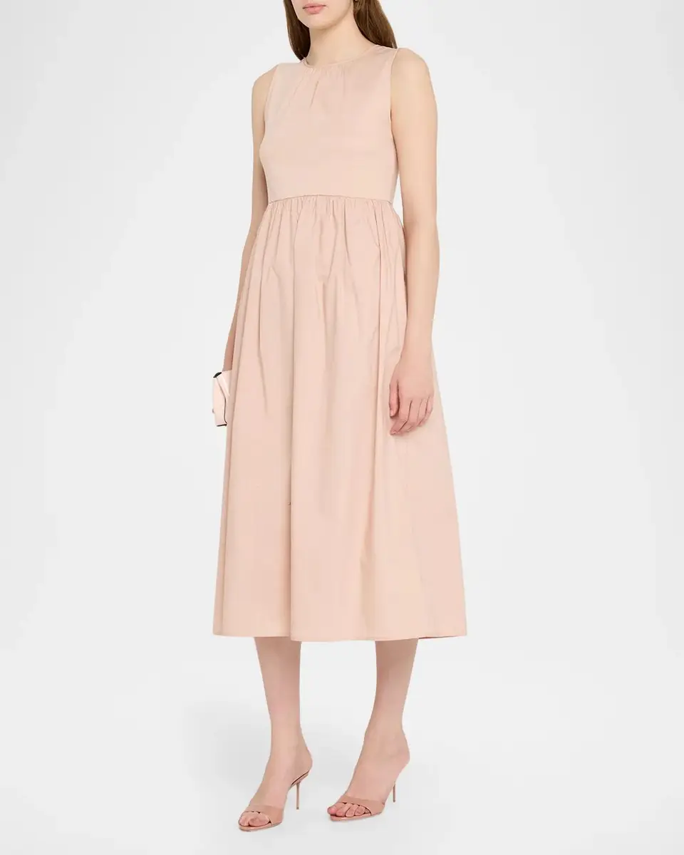 Weekend Max Mara Ruched Jersey & Poplin Midi Dress | Thumbnail 4