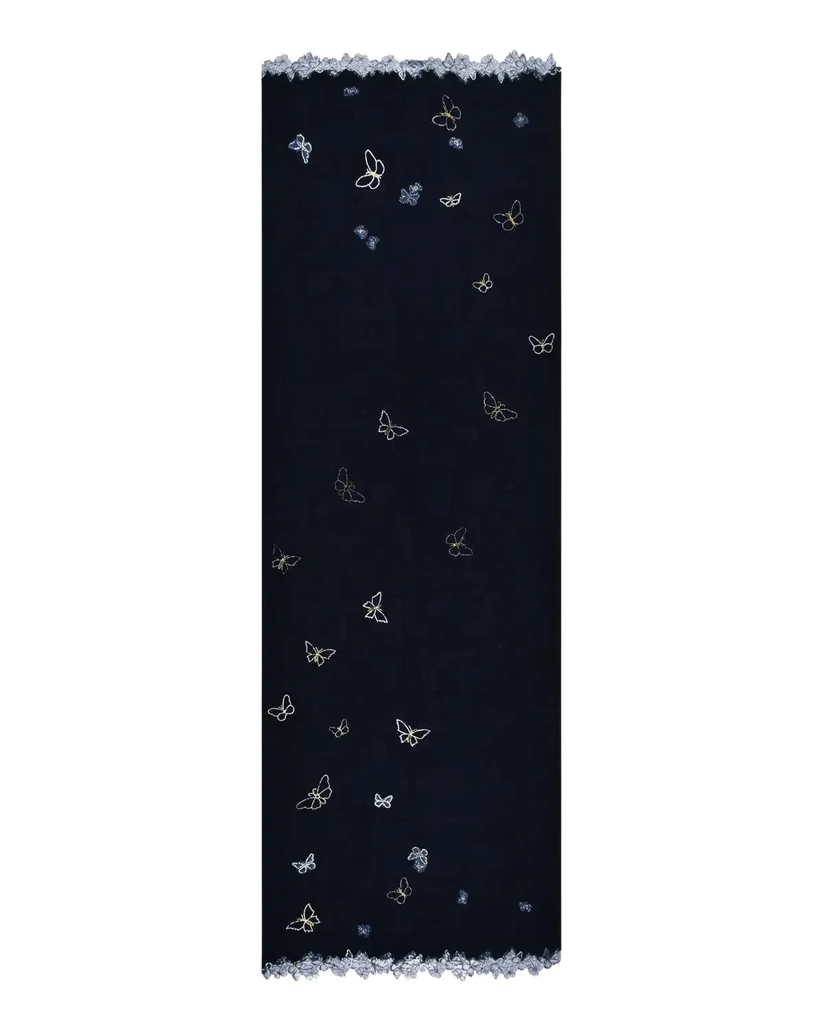 JANAVI INDIA Midnight Flutter Cashmere Scarf