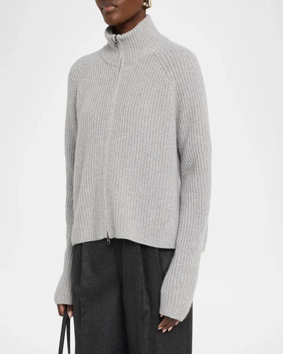 Lisa Yang Sadie Cashmere Rib Zip Cardigan | Thumbnail 4 Lisa Yang Sadie Cashmere Rib Zip Cardigan | Thumbnail 4