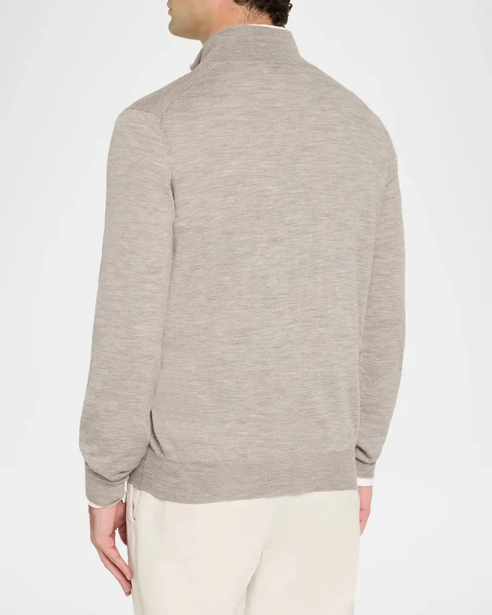 Brunello Cucinelli Men's Cashmere Fine-Gauge Quarter-Zip Sweater | Thumbnail 3 Brunello Cucinelli Men's Cashmere Fine-Gauge Quarter-Zip Sweater | Thumbnail 3