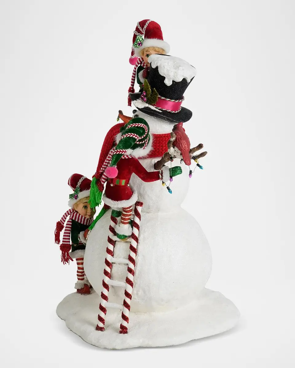 Katherine 's Collection Merry Snowman with Elves Christmas Decor | Thumbnail 3 Katherine 's Collection Merry Snowman with Elves Christmas Decor | Thumbnail 3