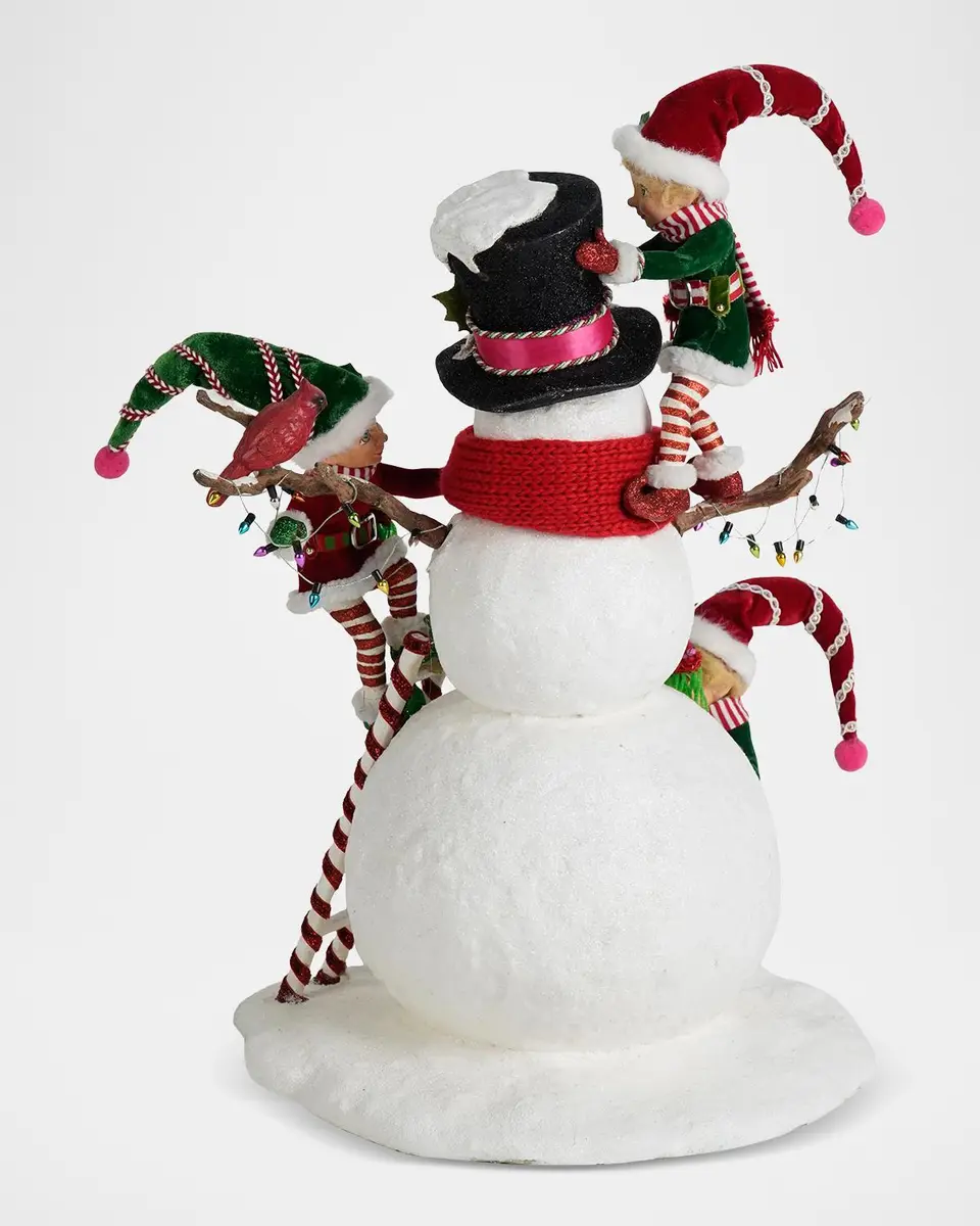 Katherine 's Collection Merry Snowman with Elves Christmas Decor | Thumbnail 4 Katherine 's Collection Merry Snowman with Elves Christmas Decor | Thumbnail 4