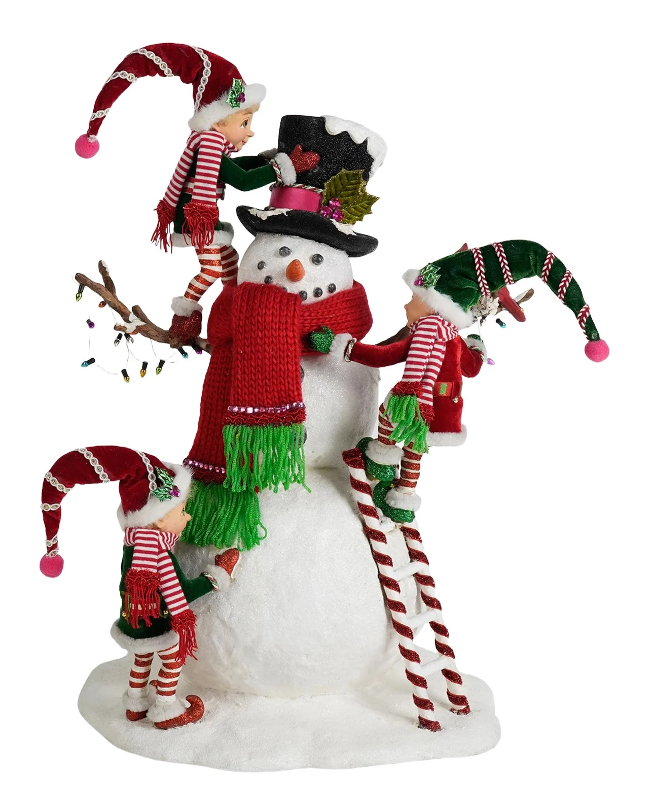 Katherine 's Collection Merry Snowman with Elves Christmas Decor
