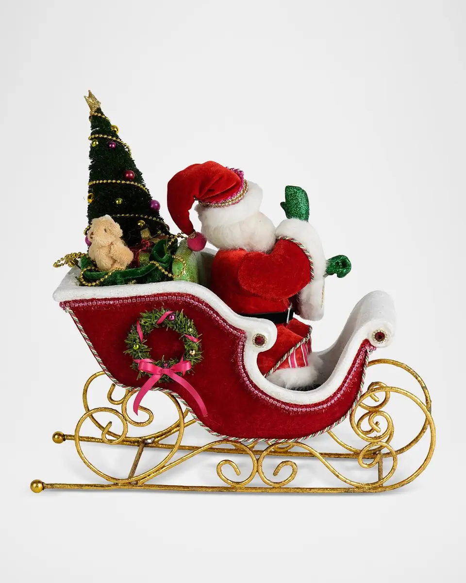 Katherine 's Collection Merry & Magnificent Christmas Papa Noel With Sleigh Tabletop Doll | Thumbnail 2