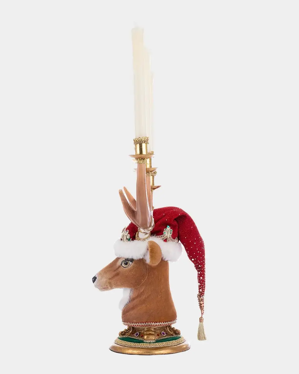Katherine 's Collection Christmas Ball Deer Head Candelabra | Thumbnail 2 Katherine 's Collection Christmas Ball Deer Head Candelabra | Thumbnail 2
