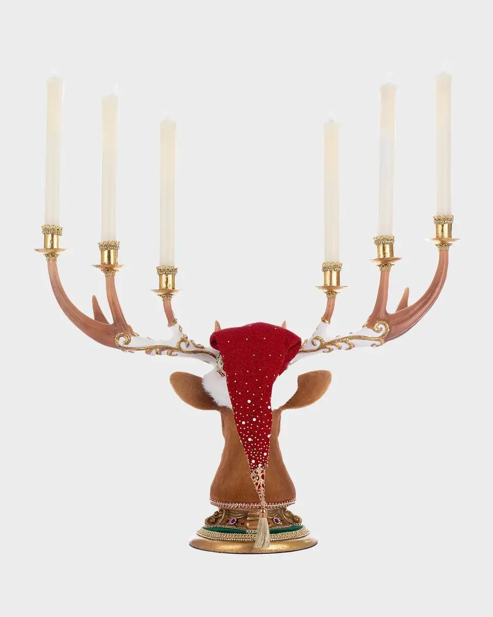 Katherine 's Collection Christmas Ball Deer Head Candelabra | Thumbnail 3 Katherine 's Collection Christmas Ball Deer Head Candelabra | Thumbnail 3