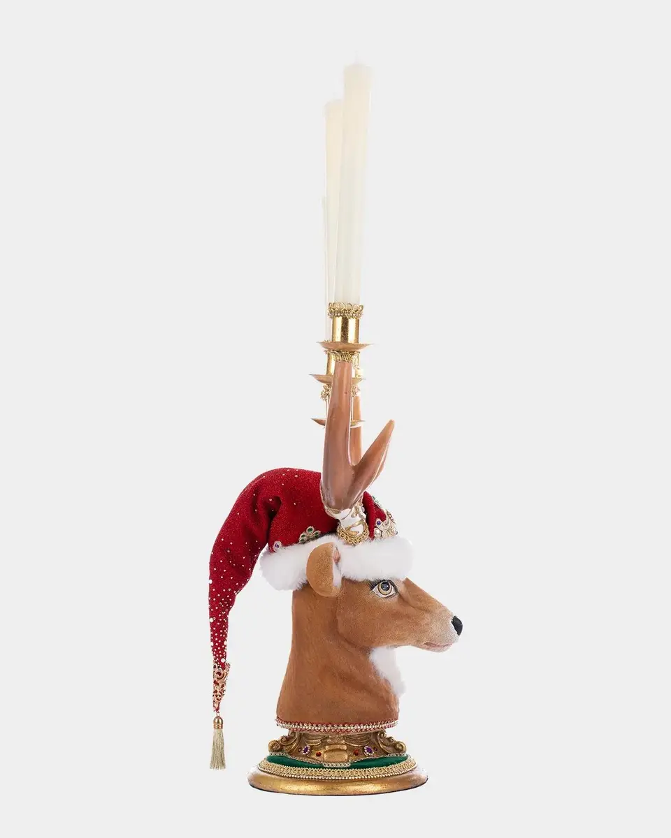 Katherine 's Collection Christmas Ball Deer Head Candelabra | Thumbnail 4 Katherine 's Collection Christmas Ball Deer Head Candelabra | Thumbnail 4