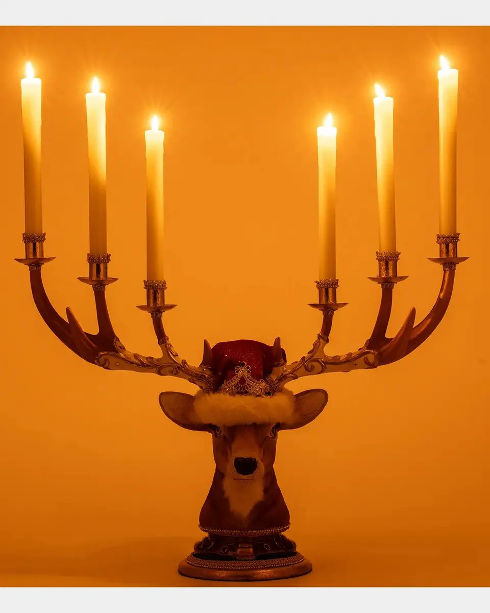 Katherine 's Collection Christmas Ball Deer Head Candelabra | Thumbnail 5 Katherine 's Collection Christmas Ball Deer Head Candelabra | Thumbnail 5