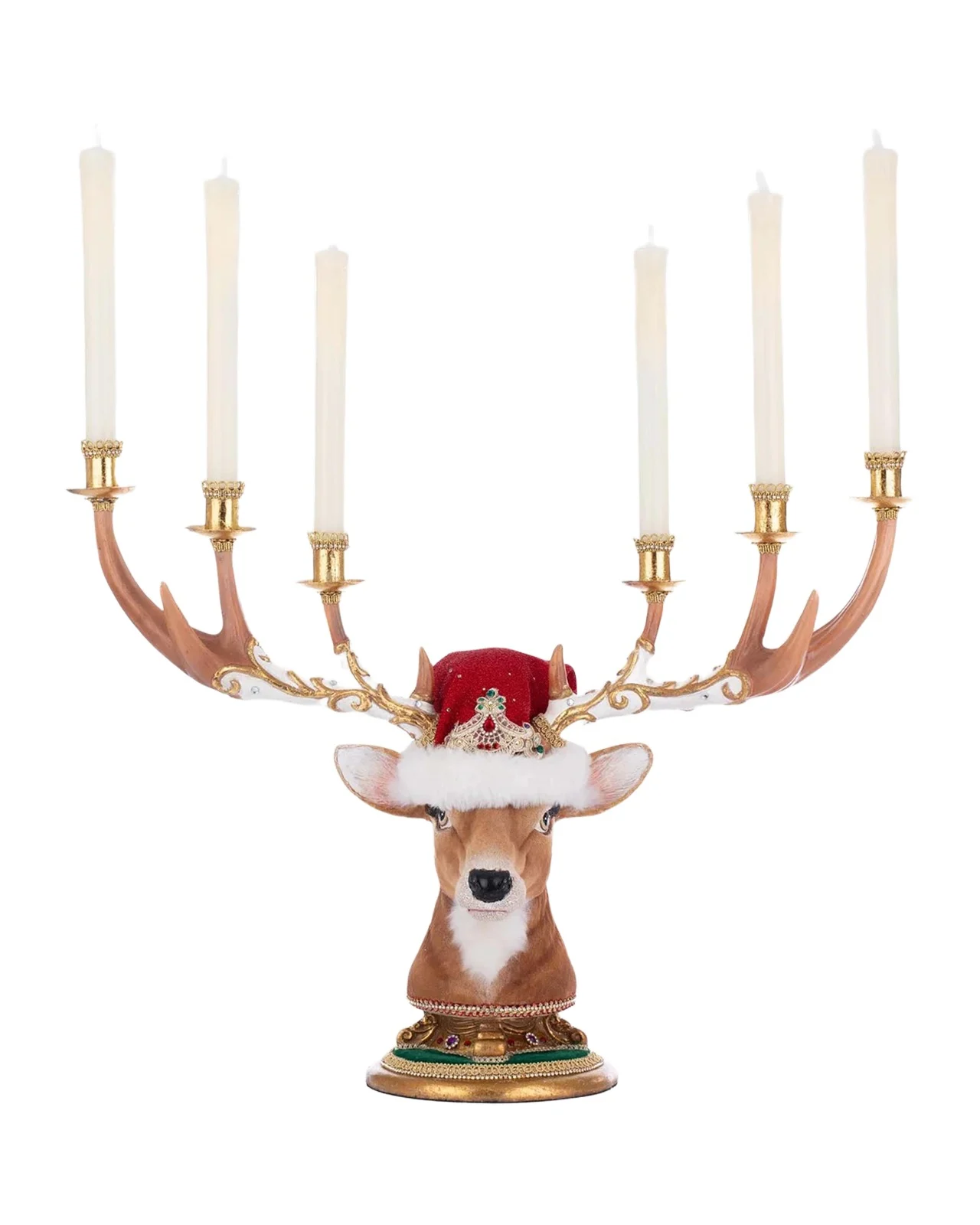 Katherine 's Collection Christmas Ball Deer Head Candelabra