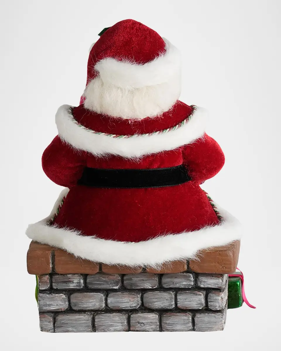 Katherine 's Collection Merry & Magnificent Christmas Santa On Chimney Stocking Holder | Thumbnail 2