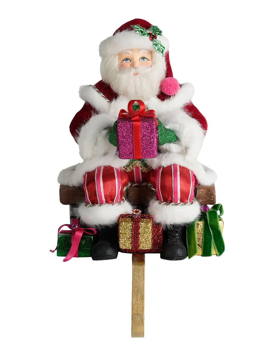 Katherine 's Collection Merry & Magnificent Christmas Santa On Chimney Stocking Holder | Thumbnail 3