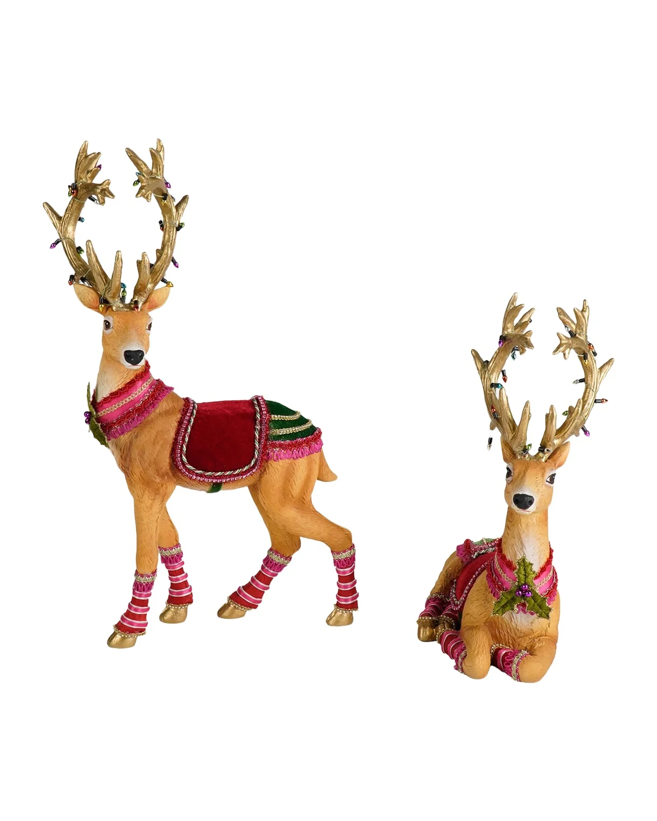 Marvelous Sitting and Standing Deers, Set of 2 Marvelous Sitting and Standing Deers, Set of 2