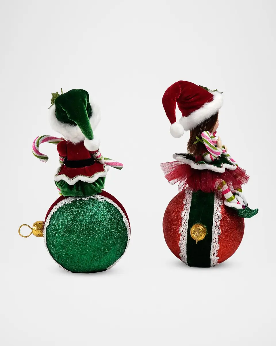 Katherine 's Collection Merry & Magnificent Christmas 2-Piece Elves On Ornament Tabletop Doll Set | Thumbnail 3 Katherine 's Collection Merry & Magnificent Christmas 2-Piece Elves On Ornament Tabletop Doll Set | Thumbnail 3