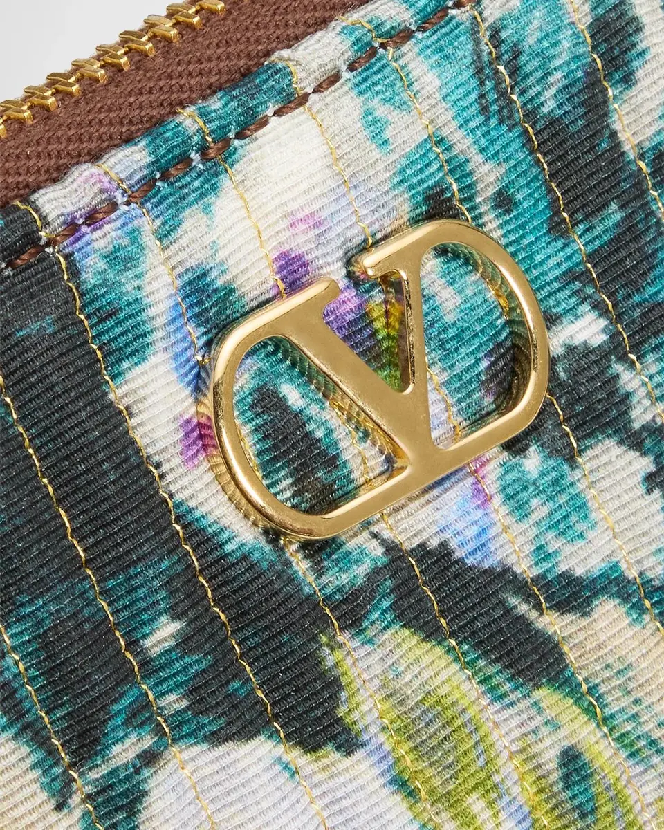 Valentino Garavani Vlogo Floral Jacquard Pouch Bag | Thumbnail 6