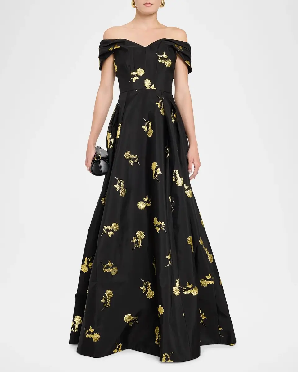 Rebecca Vallance Mariya Floral Jacquard Gown | Thumbnail 2