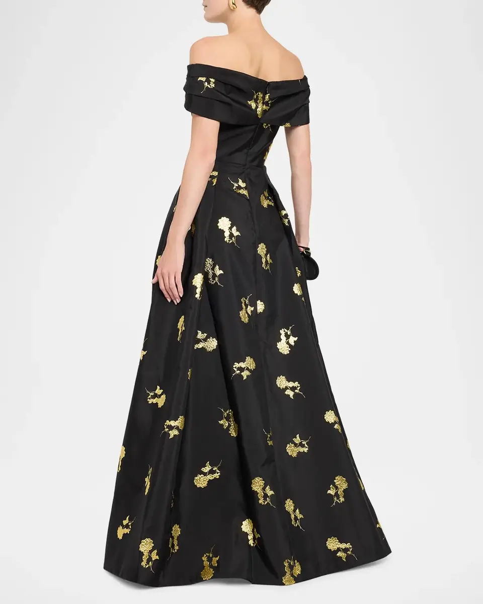 Rebecca Vallance Mariya Floral Jacquard Gown | Thumbnail 3