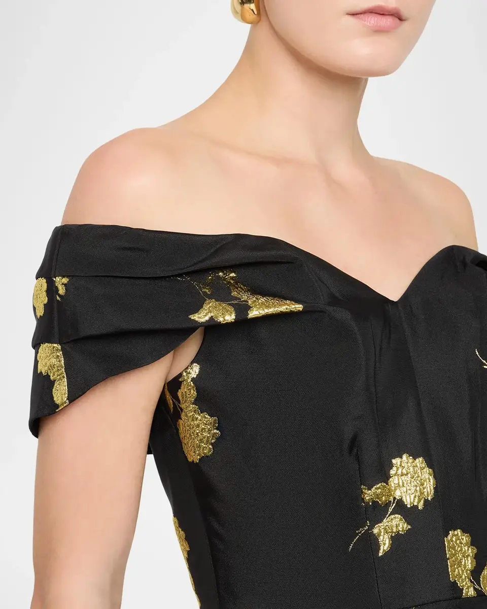 Rebecca Vallance Mariya Floral Jacquard Gown | Thumbnail 5