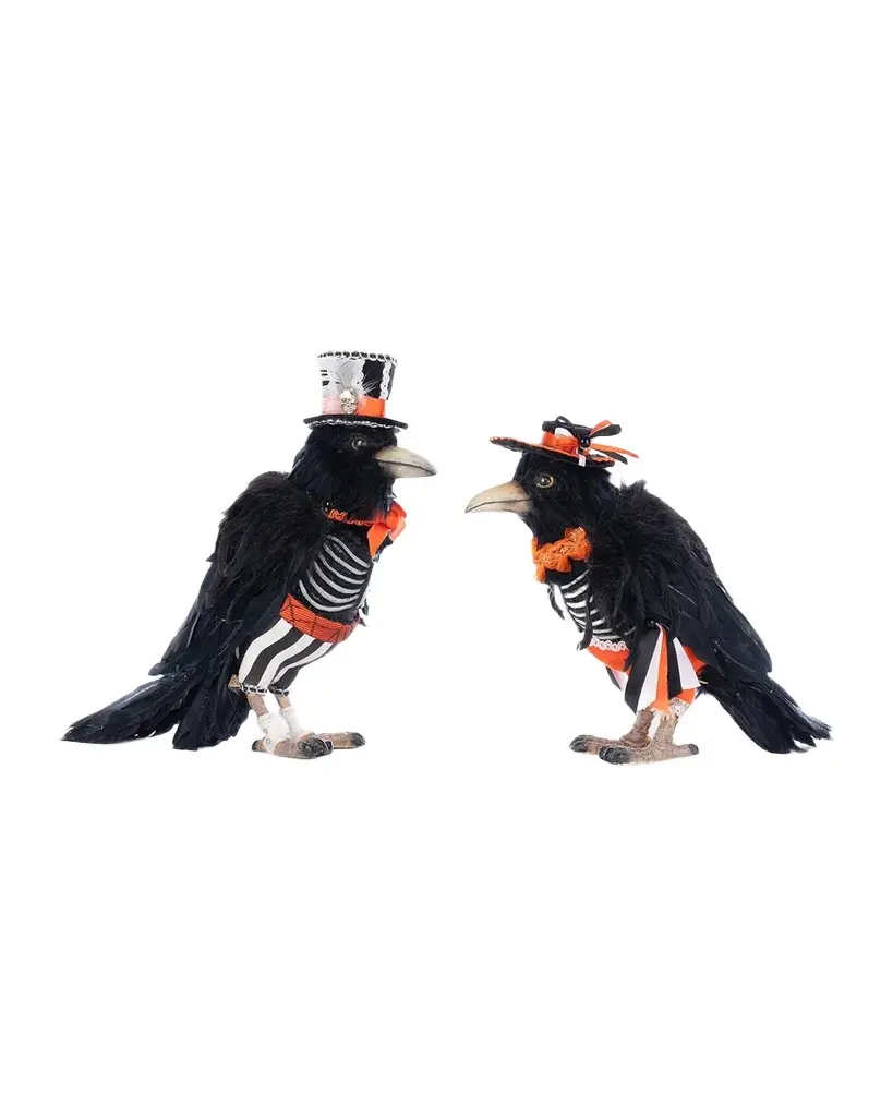 Edgar Allen and Poe the Crows Halloween Decor, Set of 2 Edgar Allen and Poe the Crows Halloween Decor, Set of 2