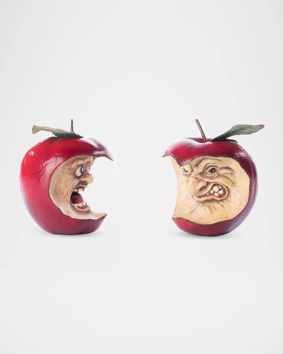 Katherine 's Collection Toxic Terry and Noxious Nelson Apples Halloween Decor, Set of 2 | Thumbnail 2 Katherine 's Collection Toxic Terry and Noxious Nelson Apples Halloween Decor, Set of 2 | Thumbnail 2