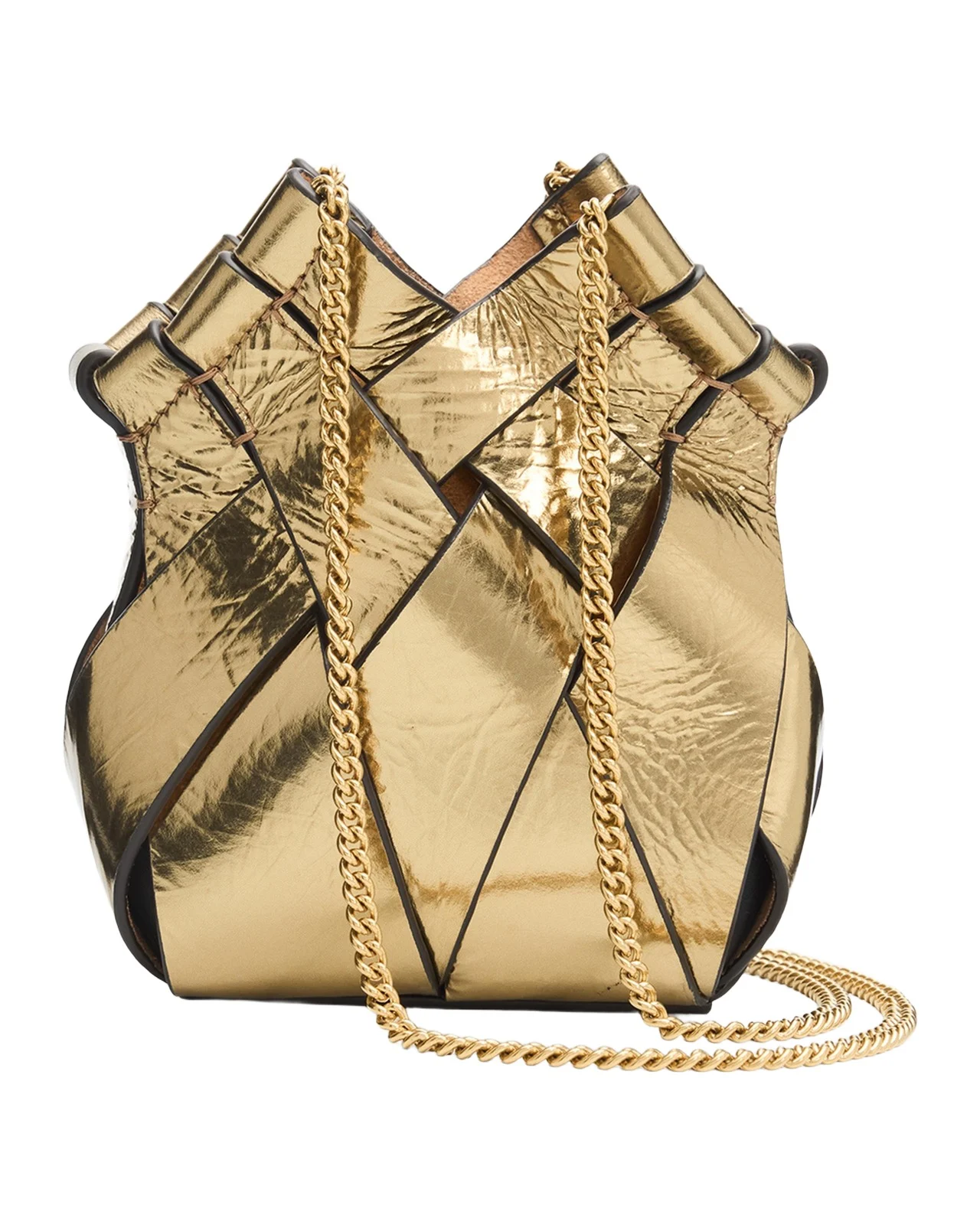 Ulla Johnson Charlotte Mini Metallic Leather Crossbody Bag