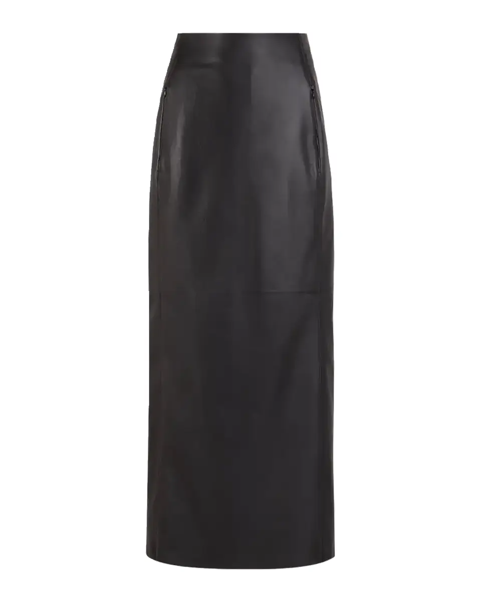 Alaïa Soft Lambskin Leather Maxi Pencil Skirt | Thumbnail 2