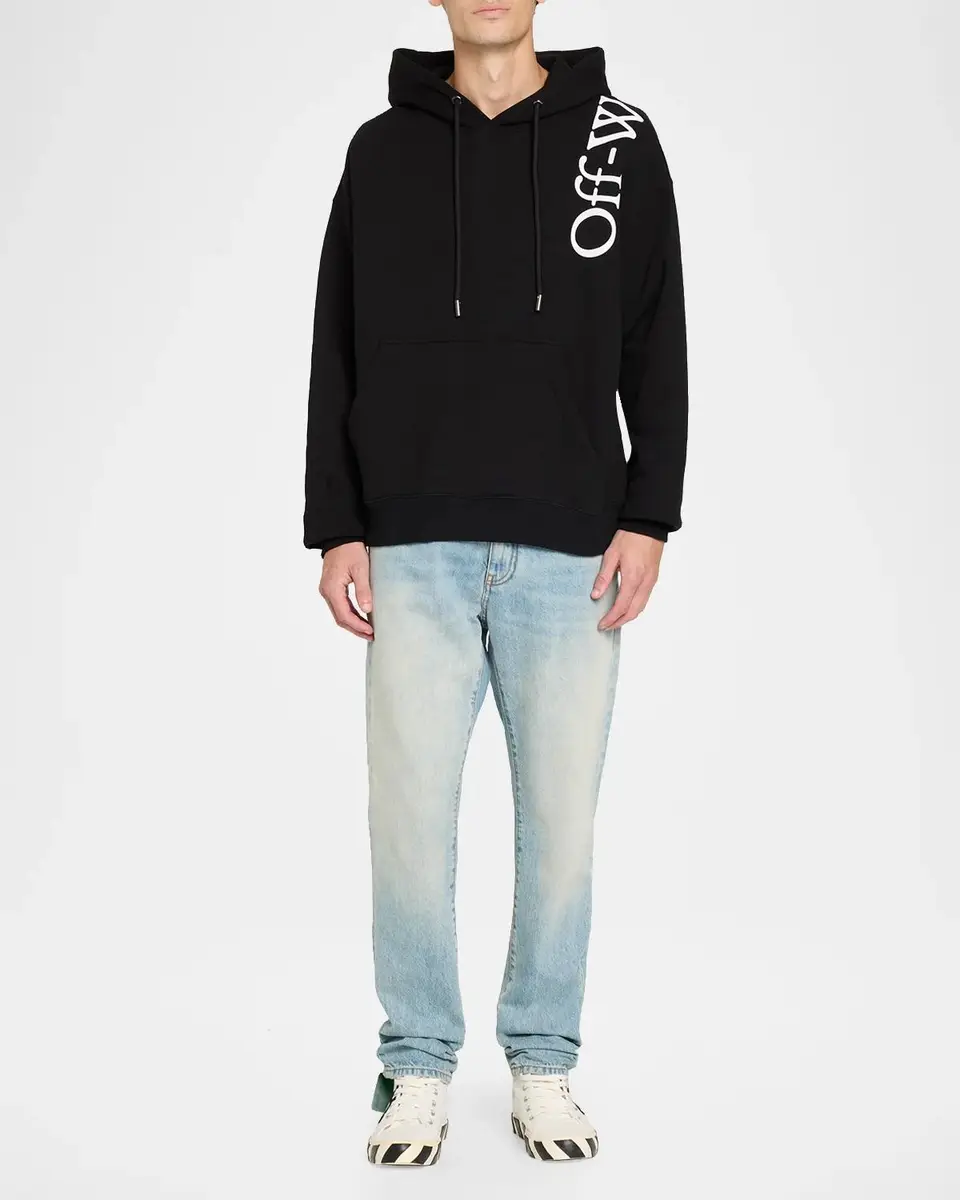 Off-White Men's Vertical Bookish Skate Logo Hoodie | Thumbnail 2