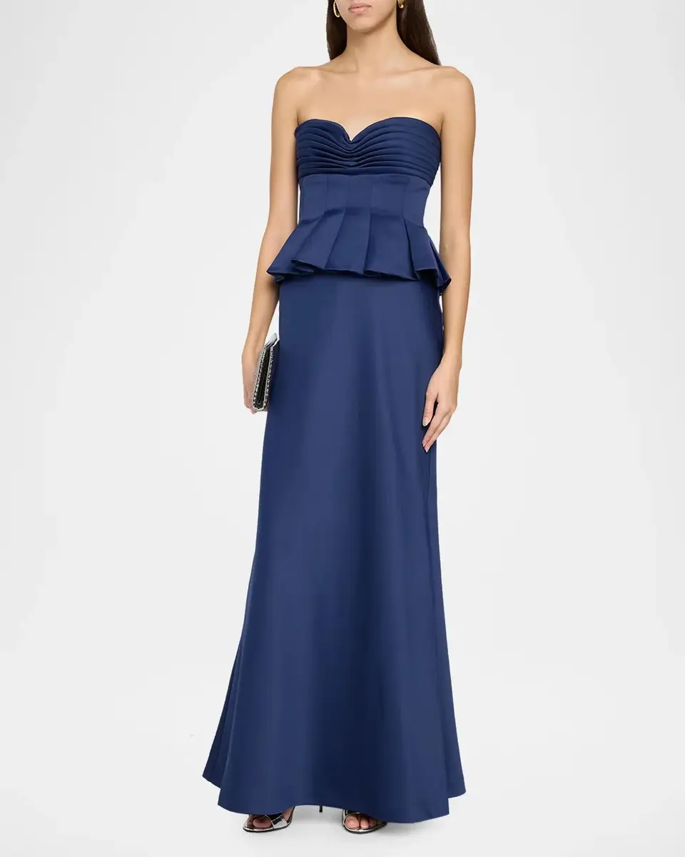THEIA Sydney Strapless Peplum Trumpet Gown | Thumbnail 4 THEIA Sydney Strapless Peplum Trumpet Gown | Thumbnail 4