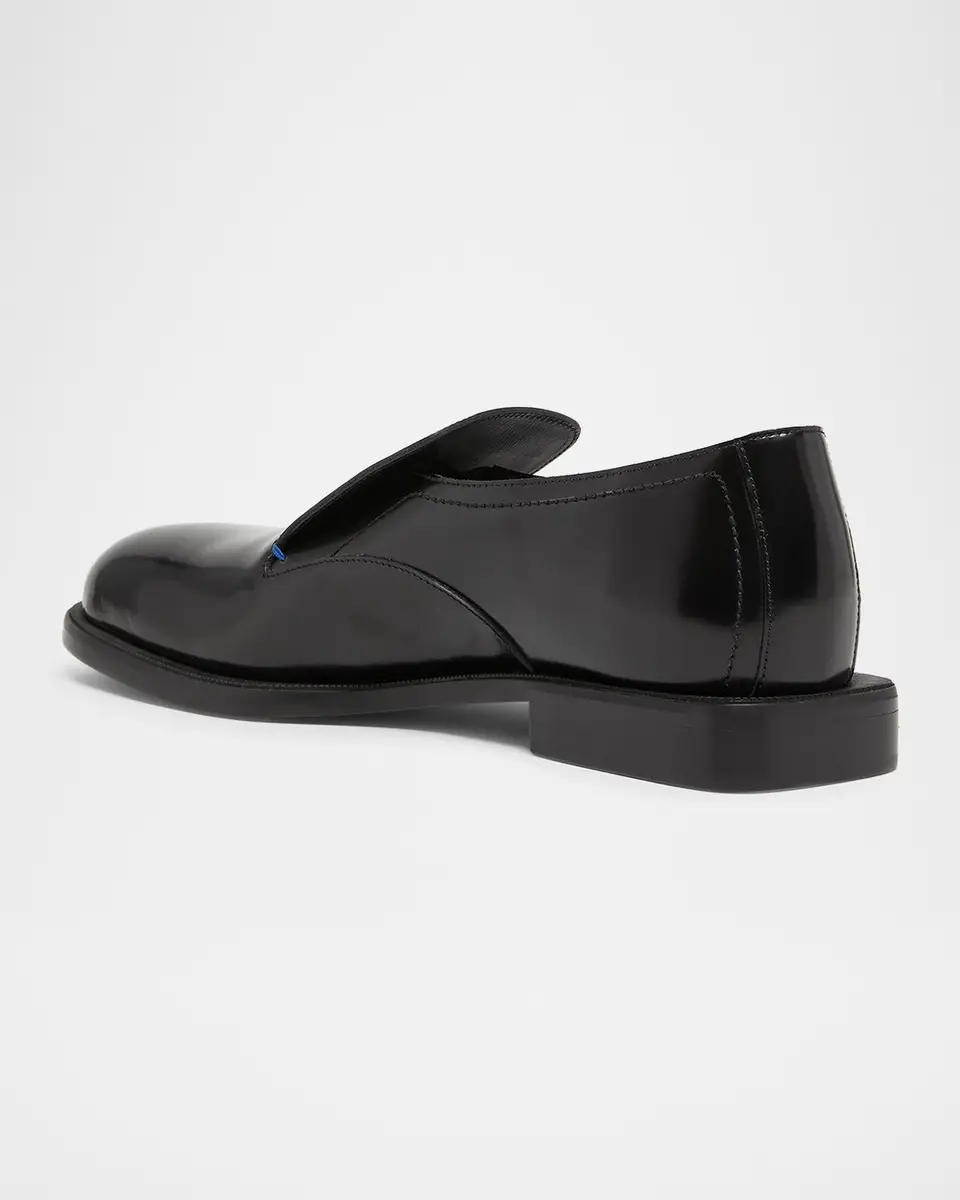 Lanvin Men's Stacked Heel Leather Loafers | Thumbnail 2