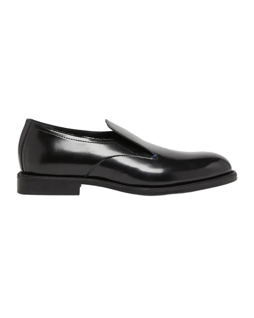 Lanvin Men's Stacked Heel Leather Loafers