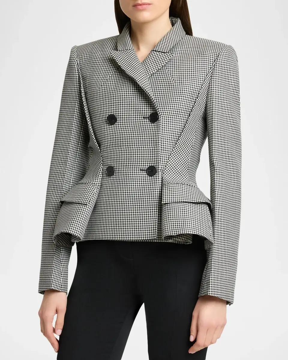 Givenchy Houndstooth Wool-Mohair Pinched Peplum Jacket | Thumbnail 4 Givenchy Houndstooth Wool-Mohair Pinched Peplum Jacket | Thumbnail 4