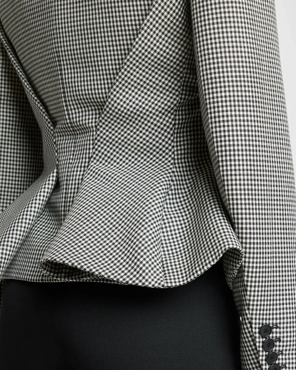 Givenchy Houndstooth Wool-Mohair Pinched Peplum Jacket | Thumbnail 5 Givenchy Houndstooth Wool-Mohair Pinched Peplum Jacket | Thumbnail 5