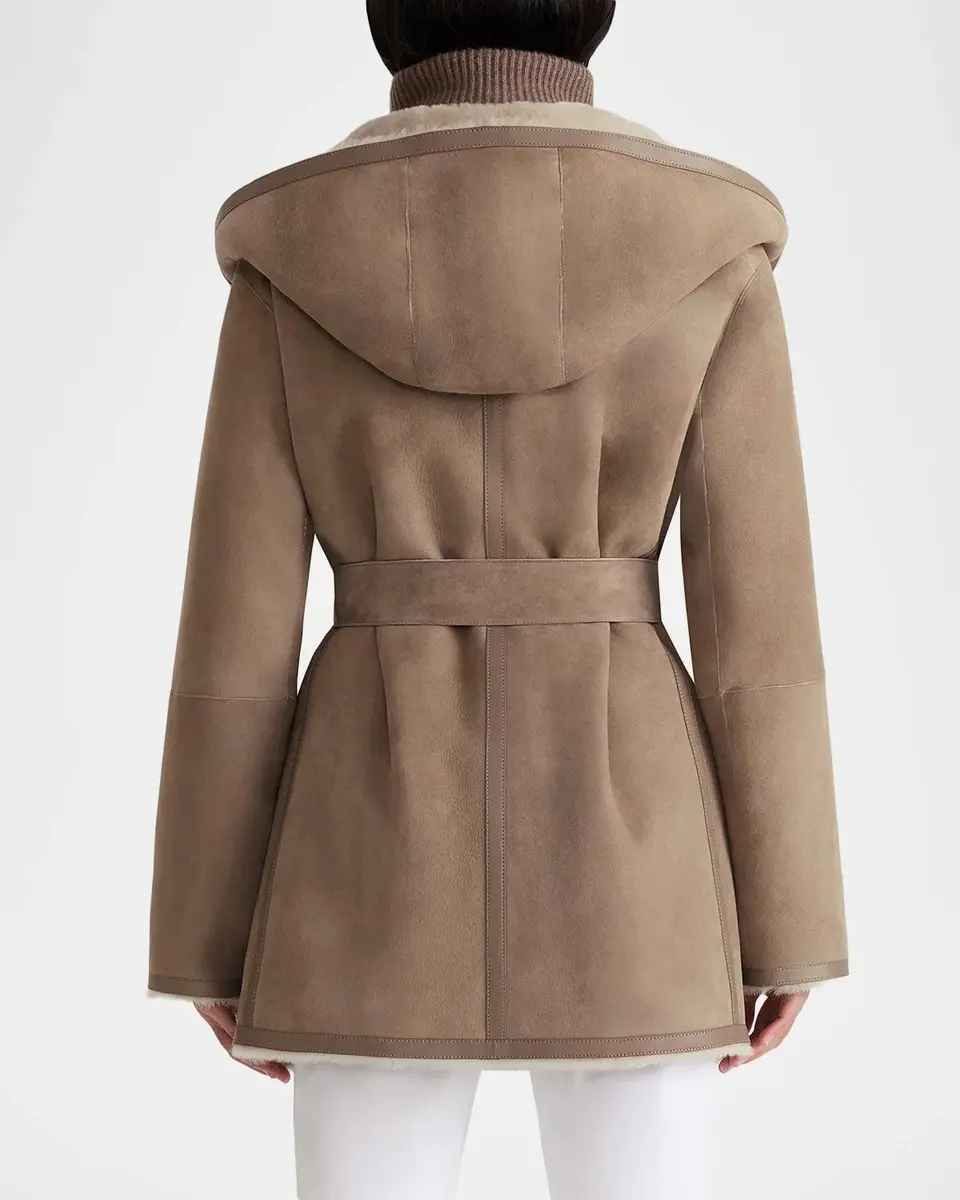 Mackage Valencia Suede and Shearling Reversible Wrap Coat | Thumbnail 3