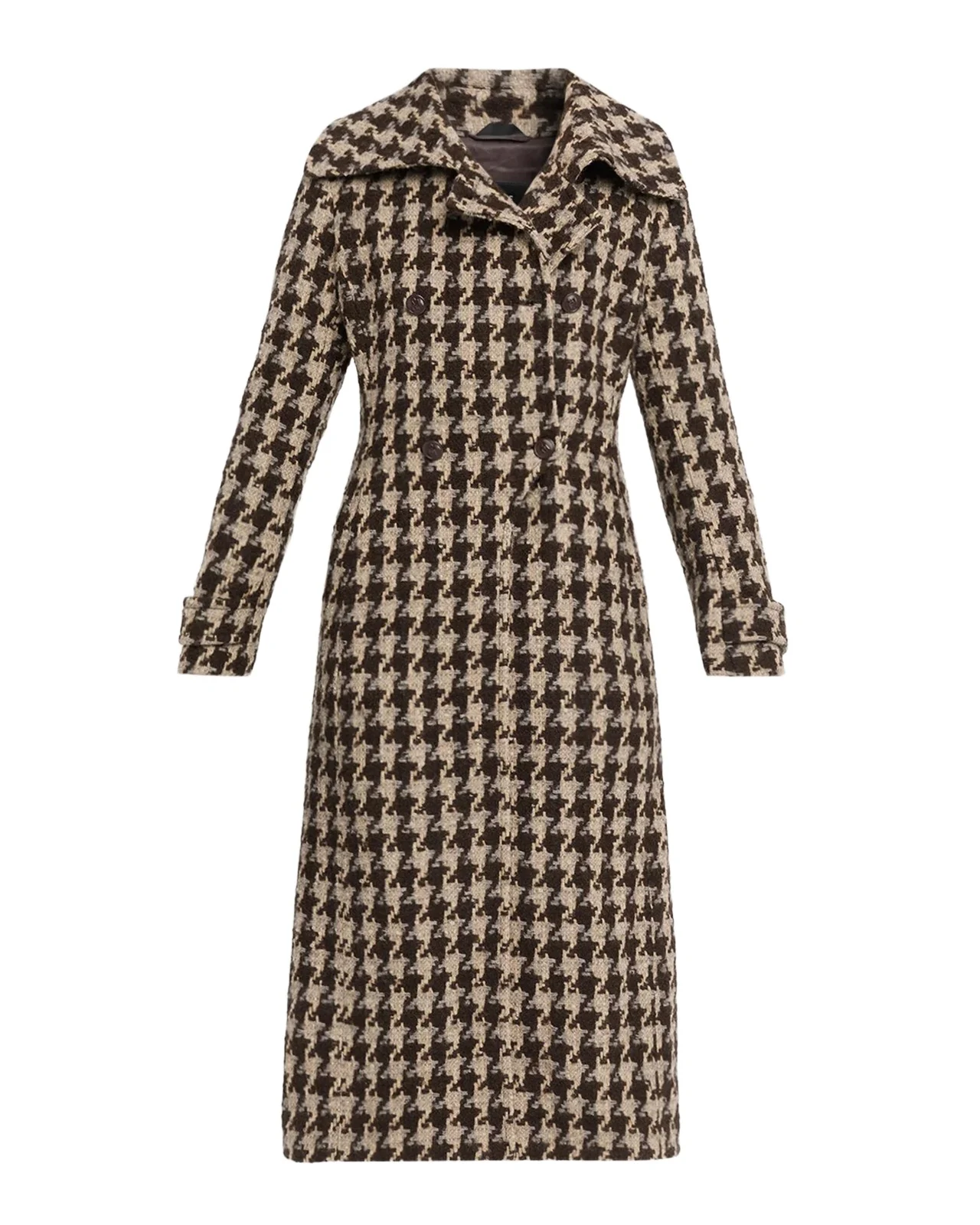 Elodie Houndstooth Patterned Wool Coat Elodie Houndstooth Patterned Wool Coat