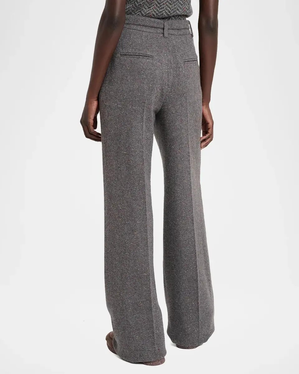 Gabriela Hearst Norman Herringbone Belted Straight-Leg Pants | Thumbnail 3 Gabriela Hearst Norman Herringbone Belted Straight-Leg Pants | Thumbnail 3
