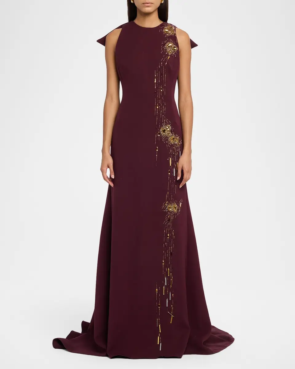 Bibhu Mohapatra Crystal Embellished Cady Trumpet Gown | Thumbnail 2 Bibhu Mohapatra Crystal Embellished Cady Trumpet Gown | Thumbnail 2