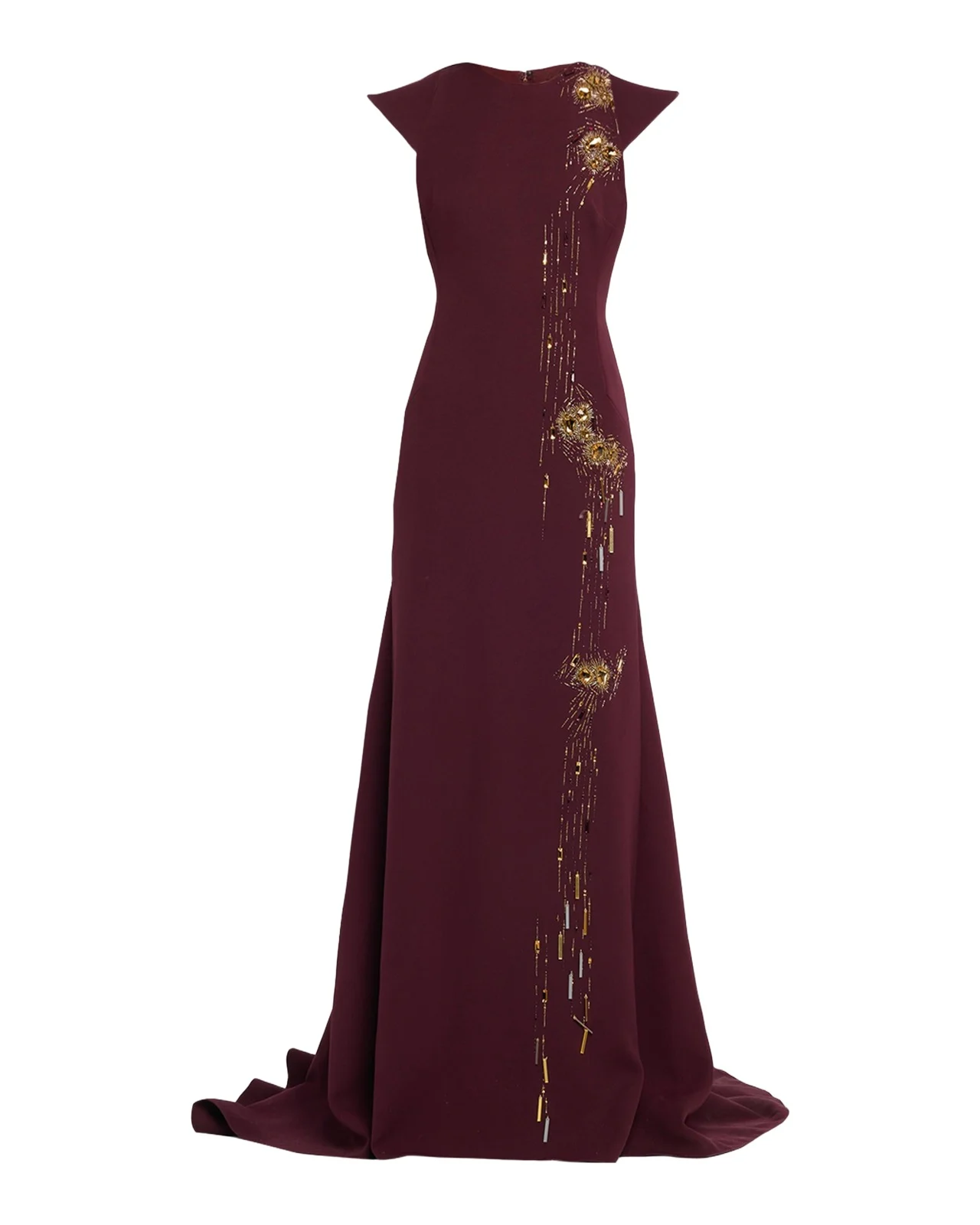 Crystal Embellished Cady Trumpet Gown