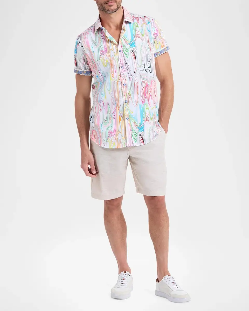 Robert Graham Men's Bellenden Woven Satin Shirt | Thumbnail 2 Robert Graham Men's Bellenden Woven Satin Shirt | Thumbnail 2