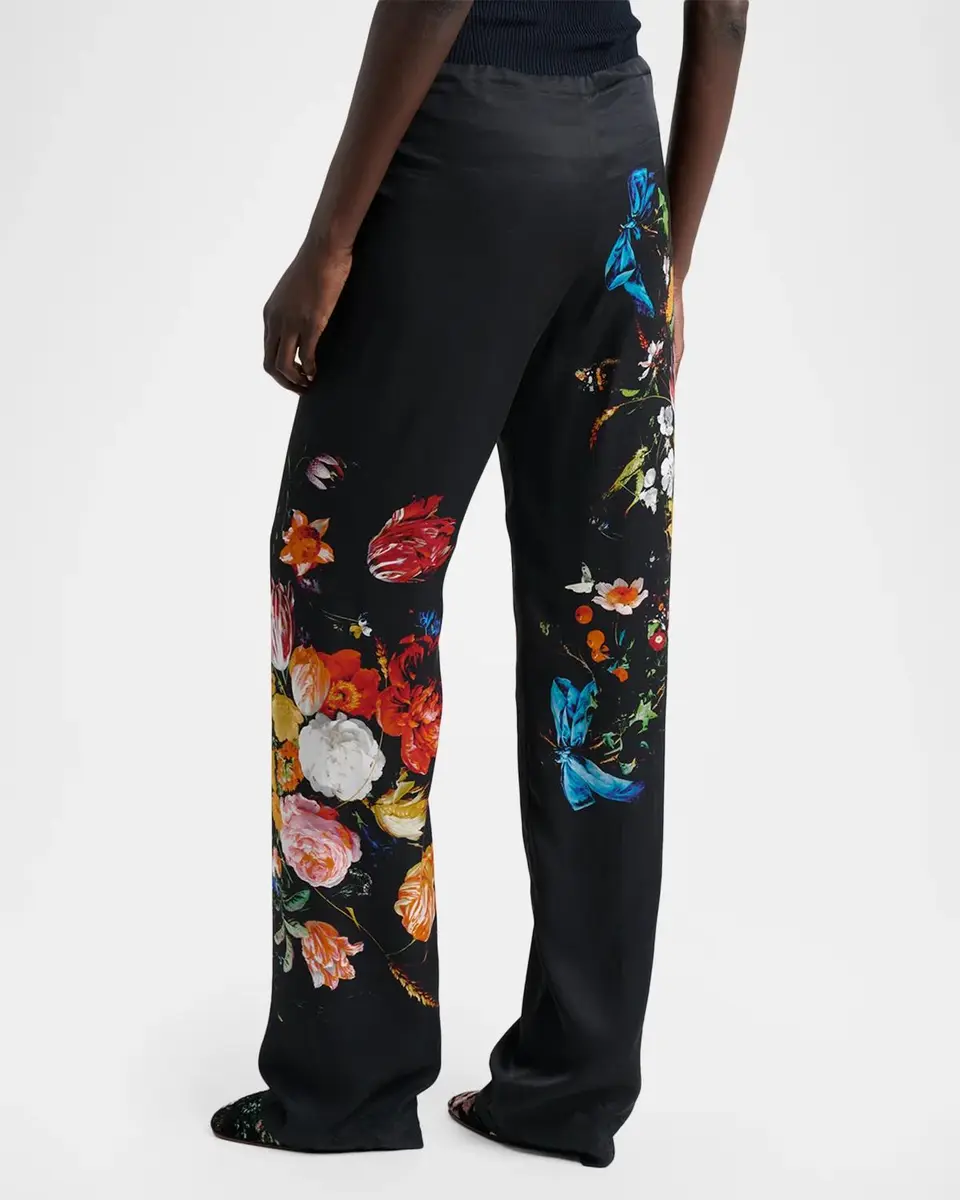 Dries Van Noten Floral Print Straight-Leg Drawstring Pants | Thumbnail 3
