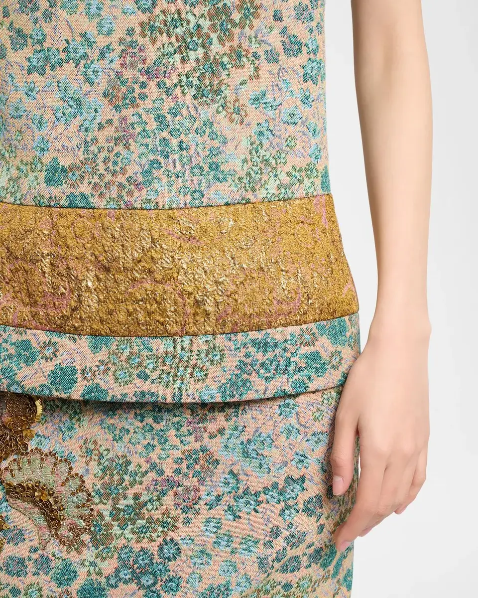 Dries Van Noten V-Neck Floral Jacquard Sleeveless Top | Thumbnail 5