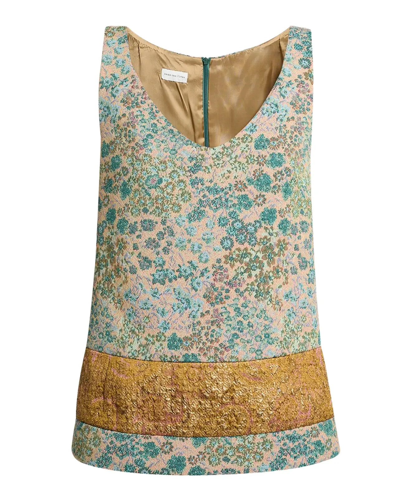 V-Neck Floral Jacquard Sleeveless Top V-Neck Floral Jacquard Sleeveless Top
