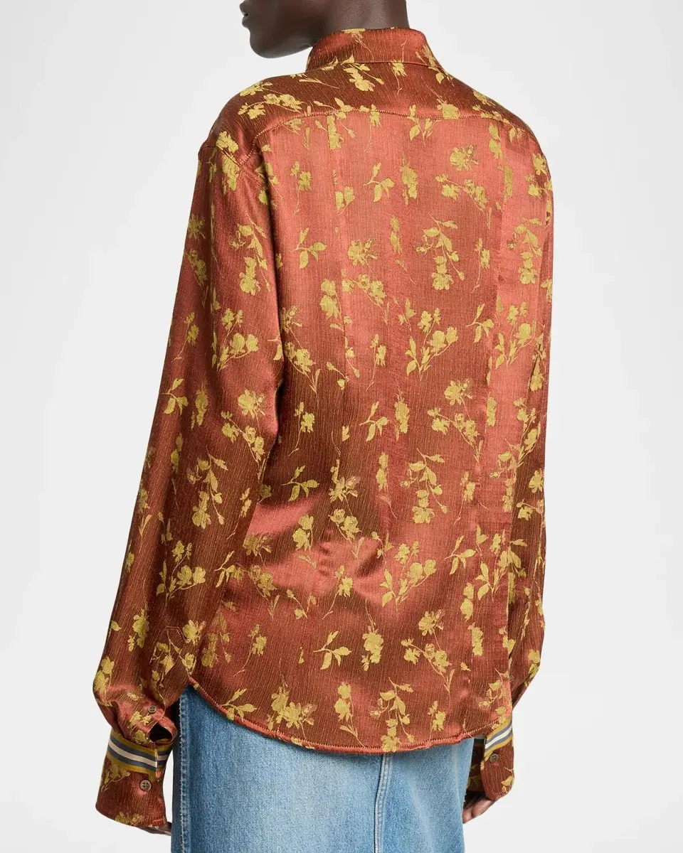 Dries Van Noten Floral Jacquard Button-Down Shirt | Thumbnail 3