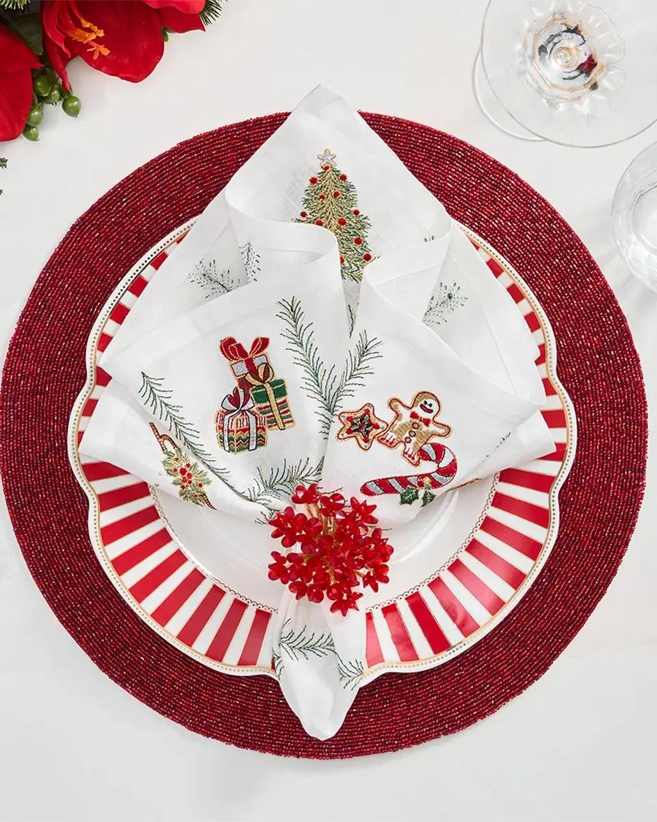 Kim Seybert Christmas Tree Cotton Napkin | Thumbnail 3