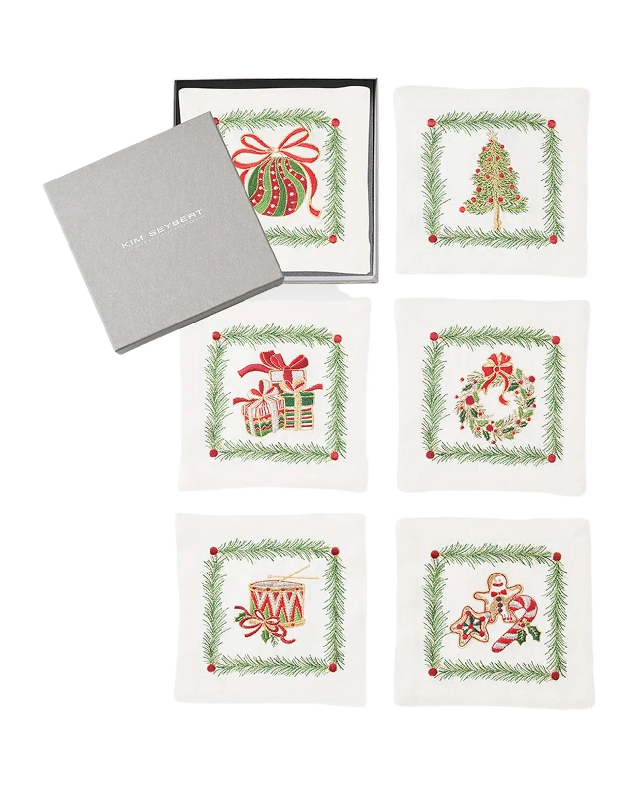 Kim Seybert Christmas Trellis 6-Piece Linen Napkin Set