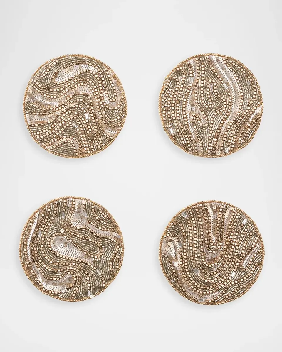 Kim Seybert Luster Beaded Coasters, Set of 4 | Thumbnail 2 Kim Seybert Luster Beaded Coasters, Set of 4 | Thumbnail 2