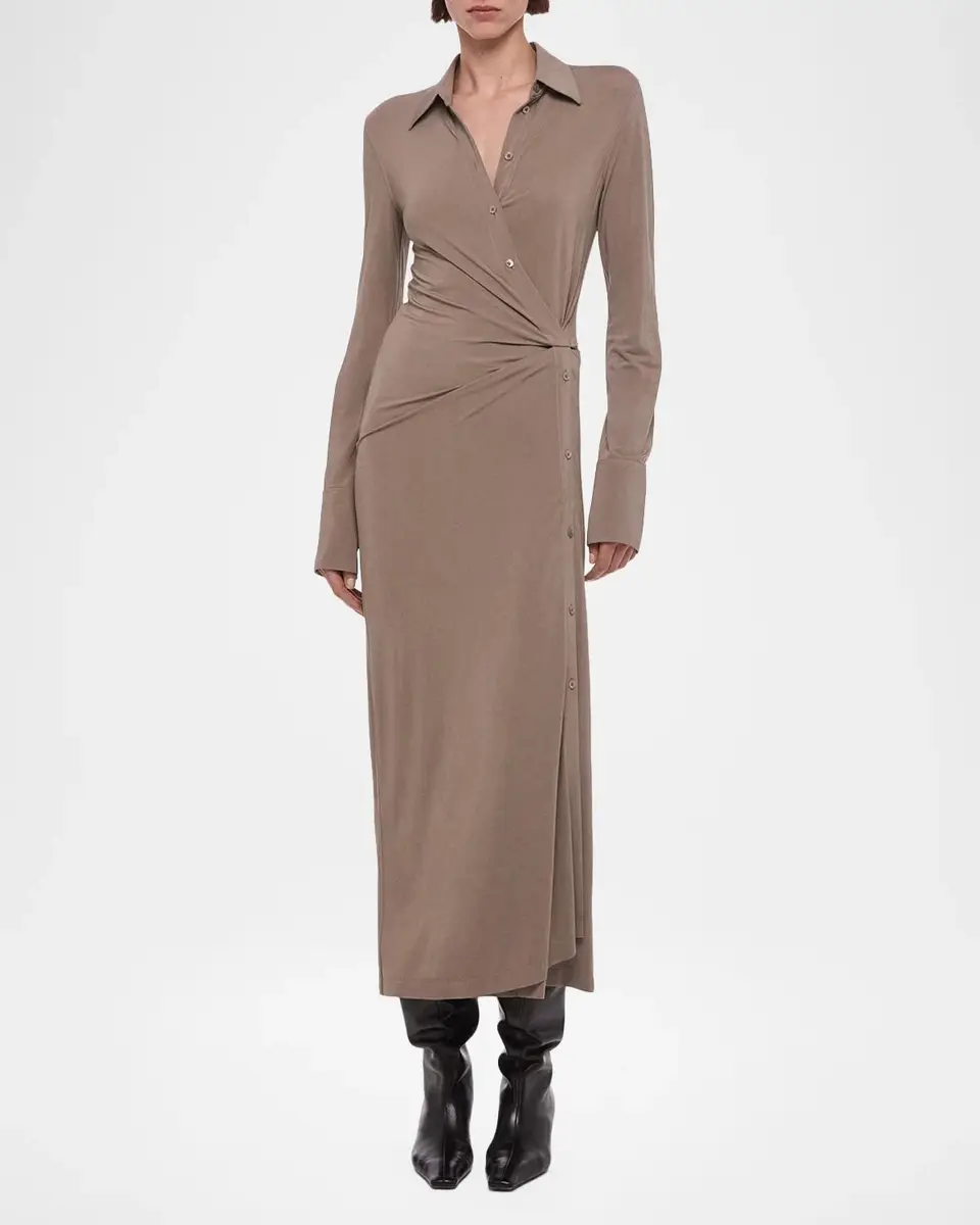 Helmut Lang Twisted Long-Sleeve Shirtdress | Thumbnail 2