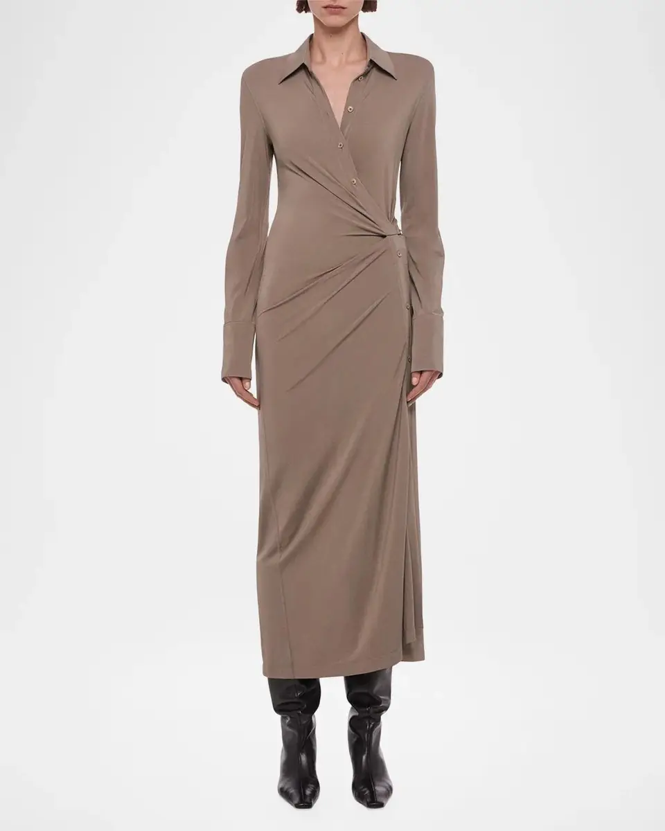 Helmut Lang Twisted Long-Sleeve Shirtdress | Thumbnail 4