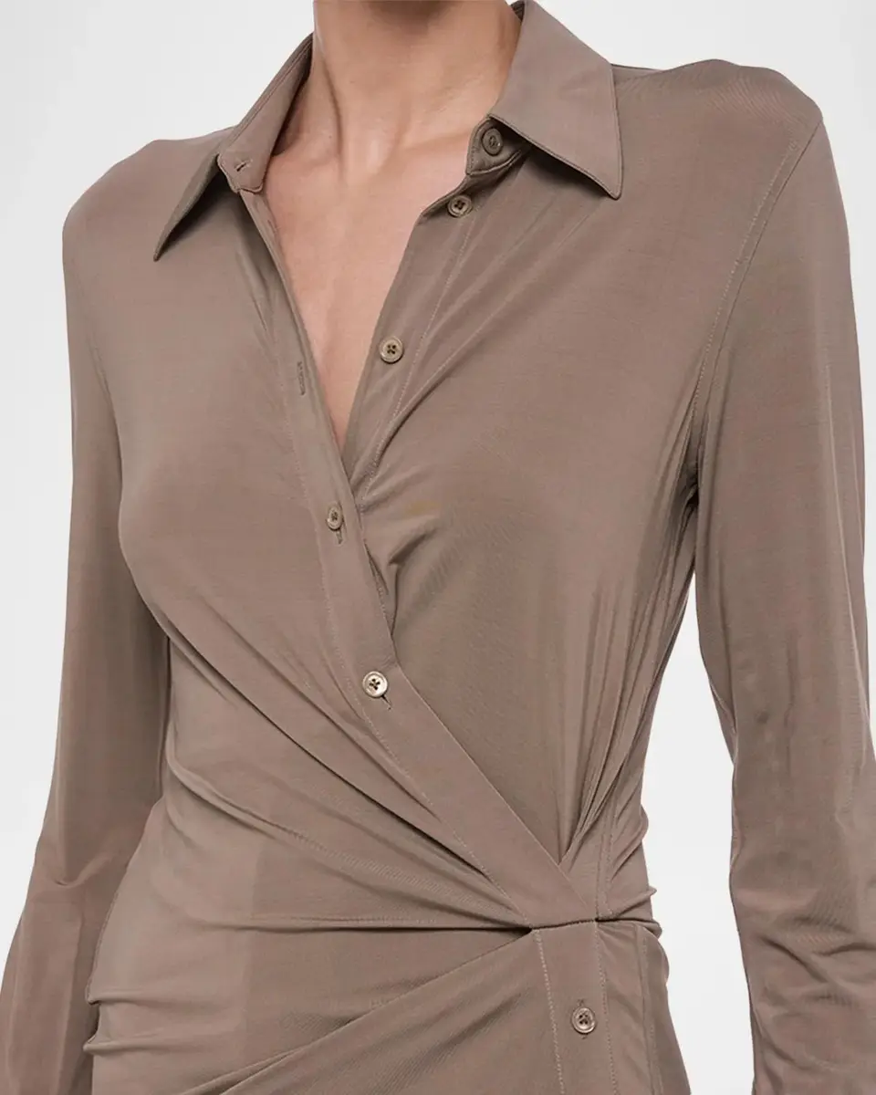 Helmut Lang Twisted Long-Sleeve Shirtdress | Thumbnail 5