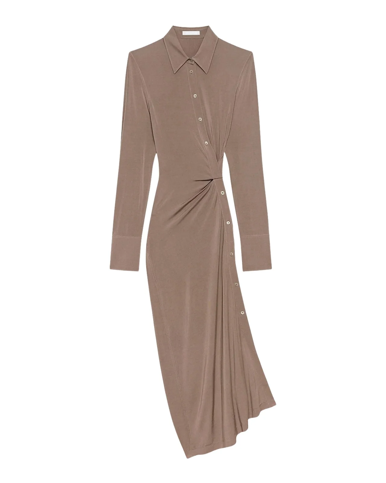 Twisted Long-Sleeve Shirtdress