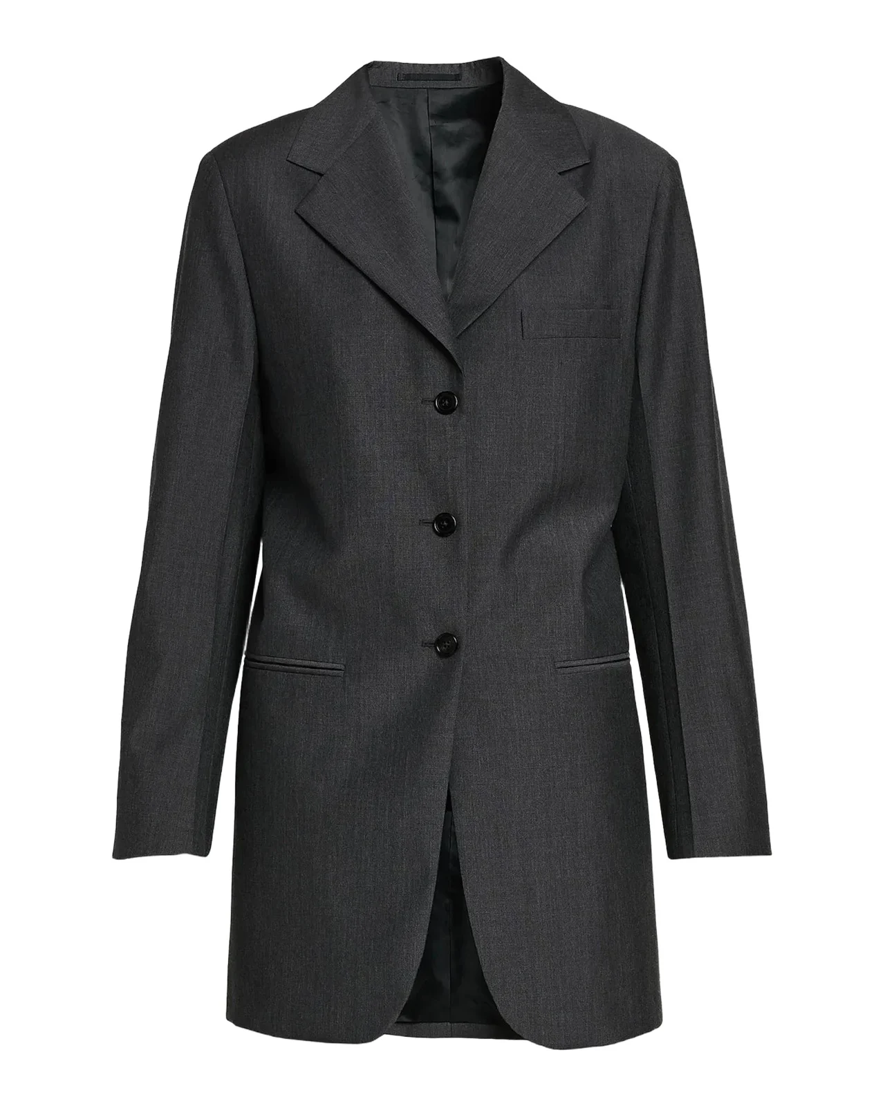Jil Sander Fil-a-Fil Wool Long Jacket