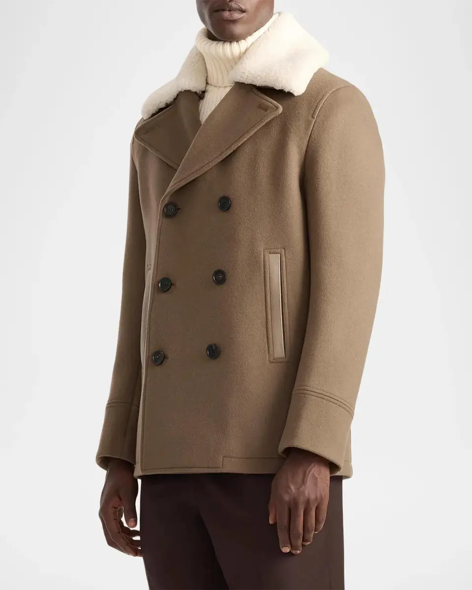 Mackage Men's Cole Wool Double-Breasted Jacket with Shearling Collar | Thumbnail 6 Mackage Men's Cole Wool Double-Breasted Jacket with Shearling Collar | Thumbnail 6